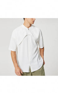 Mens Short Sleeve Half Zipper Shirts